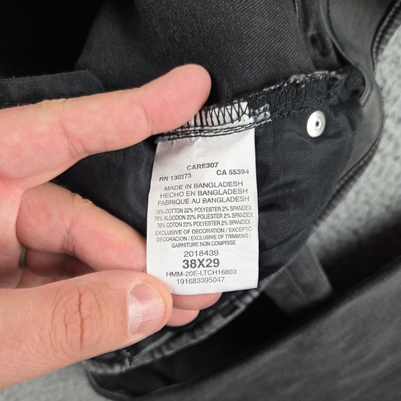 Lee Jeans Mens 38x29 (37x27) Black Extreme Motion MVP Slim Straight Leg Stretch - Picture 8 of 11